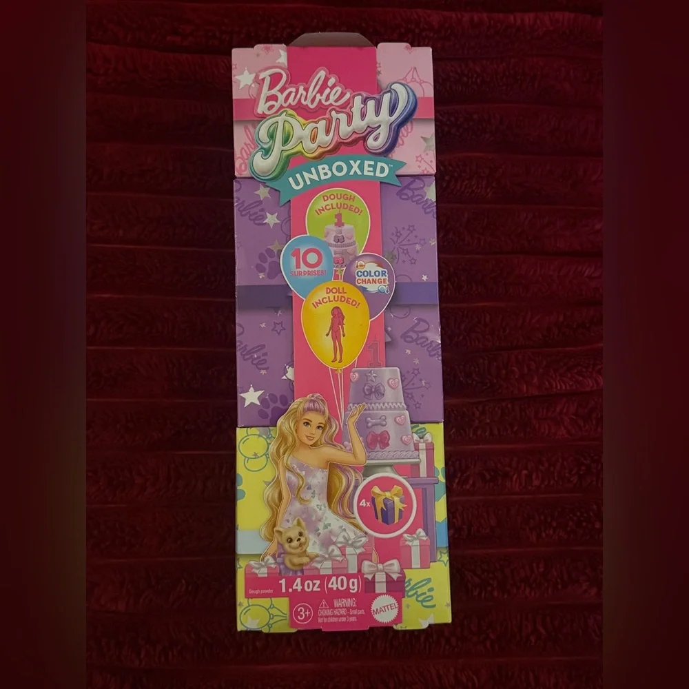Mattel Barbie Party Unboxed Color-Change Dough Set - Pink & Purple
